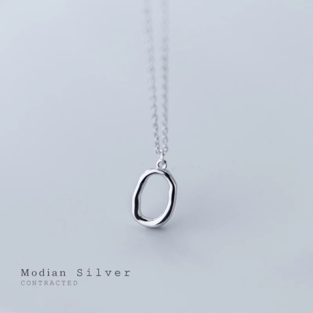 Sterling Artistic oval necklace
